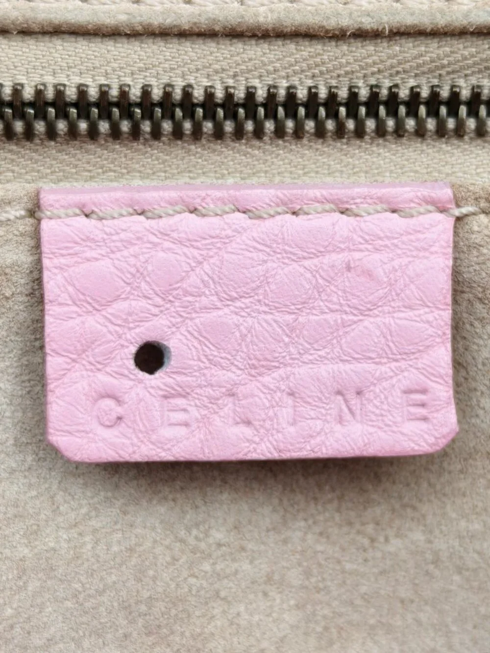 Celine Vintage Pink Leather Shoulder Bag Gold Hardware Buckle Handbag